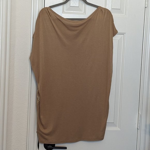 Michael Kors Camel Sequin Leopard Tunic - size 1X - Picture 2 of 11